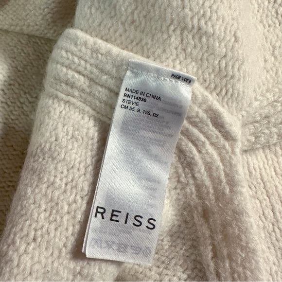 Reiss Cream Cashmere & Wool-Blend ‘Stevie’ Roll Neck Turtleneck Sweater Medium - Picture 6 of 13